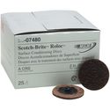 3M Scotch-Brite Roloc Surface Conditioning Disc, 2 inch, Coarse, Brown, 25 per box, 07480