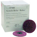 3M 3-inch Maroon Roloc Surface Conditioning Discs, Pack of 25