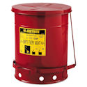 10-Gallon Oily Waste Can for General Use, Lever Lid, Red,  400-09300