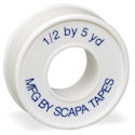 Adhesive Tape, White, 1/2 In. W, 5 yd. L, Roll