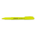 Pocket Clip Highlighter, Chisel Tip, Fluorescent Yellow Ink, Dozen
