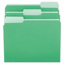 File Folders, 1/3 Cut One-Ply Tab, Letter, Green/Light Green, 100/Box