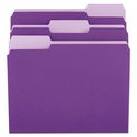 File Folders, 1/3 Cut One-Ply Top Tab, Letter, Violet/Light Violet, 100/Box