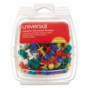 Colored Push Pins, Plastic, Rainbow, 3/8", 100/Pack