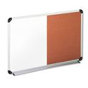 Cork/Dry Erase Board, Melamine, 36 x 24, Black/Gray, Aluminum/Plastic Frame