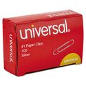 Paper Clips, Smooth Finish, No. 1, Silver, 100/Box