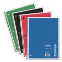 1 Subject Wirebound Notebook, 10.5 x 8, College Rule, 70 Sheets, Assorted, 4/PK